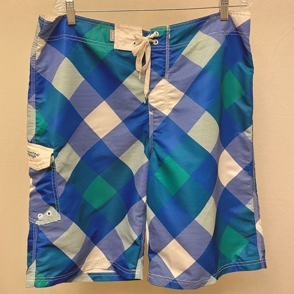 UFC Board Shorts 36  MMA Swim Retro Ultimate Fighting Championship Mens Plaid - Picture 2 of 7